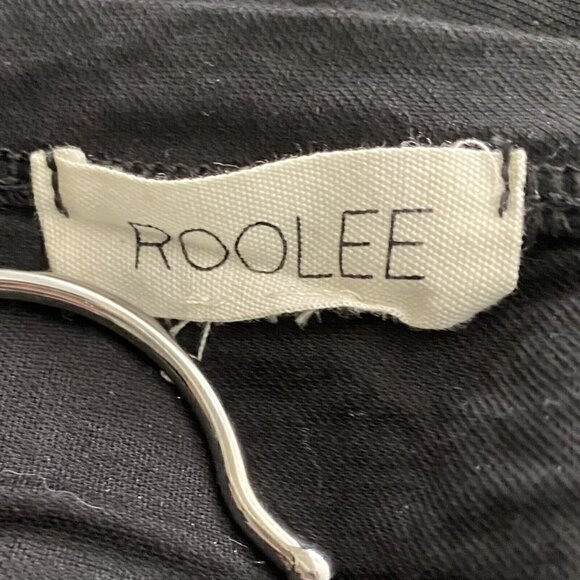 Roolee Black Empire Waist Midi Dress Black Knit Comfy Peasant Boho Size Small - Picture 7 of 8